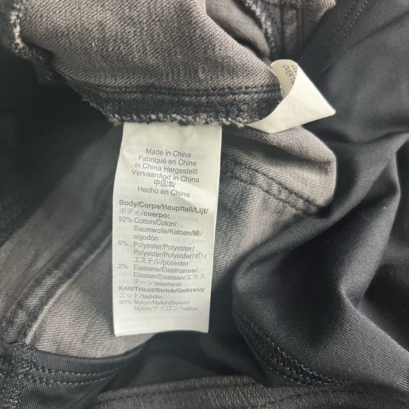 Madewell Over the Belly Distressed Raw Hem Black Sea Skinny Maternity Jean sz 30 - Picture 9 of 15